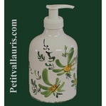 LIQUID SOAP DISPENSER GREEN FLOWERS DECORATION 