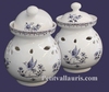 GARLIC POT BLUE OLD MOUSTIERS TRADITION DECORATION 