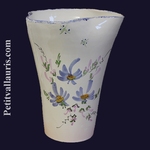 CERAMIC VASE GLAIEUL BLUE FLOWERS DECORATION HEIGHT 25 CM 