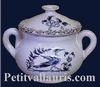 MINIATURE MARMITE RONDE DECOR TRADITION VIEUX MOUSTIERS BLEU