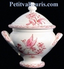 MINIATURE SOUP TUREEN PINK OLD MOUSTIERS DECOR TRADITION 