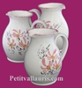 WATER JUG 1 LITER APPROXIMATELY PINK FLOWER DECOR 