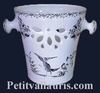 ICE BUCKET BLUE OLD MOUSTIERS TRADITION DECORATION 