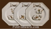 ASSIETTE OCTOGONALE PLATE DECOR TRADITION VIEUX MOUSTIERS