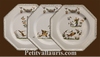 ASSIETTE OCTOGONALE PLATE DECOR TRADITION VIEUX MOUSTIERS 