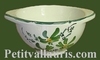BOWL WITH HANDLES GREEN FLOWERS DECORATION 