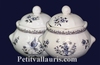 SUGAR BOWL STYLE MODEL BLUE OLD MOUSTIERS DECORATION 