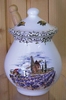 POT A MOUTARDE JARRE DECOR PAYSAGE PROVENCAL 