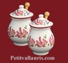 MUSTARD POT JAR MODEL PINK FLOWERS DECORATION 