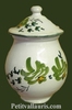 MUSTARD POT JAR MODEL GREEN FLOWERS DECORATION 