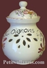 POT A  OIGNONS DECOR FLEURS ROSES AVEC INSCRIPTION  AU CHOIX 