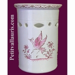 PORTE USTENSILES CUISINE AJOURE DECOR VIEUX MOUSTIERS ROSE 