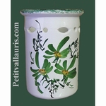 USTENSILS KITCHEN CERAMIC SUPPORT GREEN FLOWERS DECORATION 