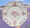 ASSIETTE OCTOGONALE AJOUREE DECOR TRADITION MOUSTIER ROSE PM 