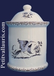 ROUND CHIMNEY POT SIZE 3 OLD MOUSTIERS BLUE DECORATION 