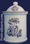 POT DE CHEMINEE ROND TAILLE 4 DECOR TRADITION MOUSTIERS BLEU 