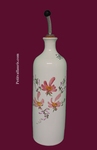 HUILIER BOUTEILLE DECOR FLEURS ROSES 