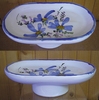 PORTE SAVON MODELE ANNEAU DECOR FLEURS BLEUES 