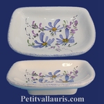 PORTE SAVON MODELE ANNIE DECOR FLEURS BLEUES 