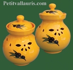 POT A  AIL COULEUR JAUNE PROVENCAL ET OLIVES NOIRES 