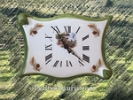 FAIENCE WALL CLOCK PARCHMENT MODEL SEASIDE LANDSCAPE 