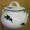 LITTLE COOKING-POT WHITE COLOR AND BLACK OLIVE DECORATION 