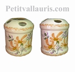 PORTE BROSSE A DENTS Decor fleuri saumon 