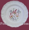 DESSERT PLATE STYLE MODEL PINK FLOWERS PAINT 