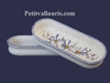 PORTE CRAYONS MAQUILLAGE OVALE DECOR FLEURS BLEUES 