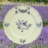 PLATE LOUIS XV MODEL MOUSTIERS BLUE DECO 21,5 CM DIAMETER 