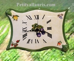 HORLOGE MODELE PARCHEMIN DECOR FRUITS FOND JAUNE-PAILLE 