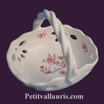 PANIER COUPELLE AJOUREE DECOR TRADITION VIEUX MOUSTIERS ROSE