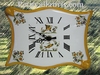 HORLOGE FAIENCE MODELE PARCHEMIN DECOR TRAD.MTRS BORD ORANGE