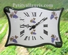 FAIENCE WALL CLOCK PARCHMENT MODEL GRAPE CLUSTER PAINT 