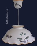 SUSPENSION CERAMIC WITH SPRIG LAVANDER DECOR D33 CM 