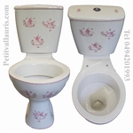 TOILET-WC PINK OLD MOUSTIERS DECORATION 