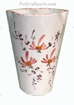 VASE GLAIEUL DECOR FLEURS ROSES HAUTEUR 25 CM 