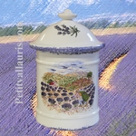 SPICES AND CONDIMENTS EARTENWARE POT WITH PROVENCAL DECOR 