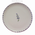 SIMPLE PLATE MODEL WHITE COLOR AND LAVANDER BRANCH DECOR 