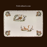 CERAMIC RECTANGLE DISH OLD MOUSTIERS TRADITION DECORATION