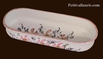 OVAL CERAMIC POT PENCILS BEIGE DECORATION FLOWERS 