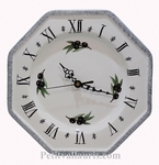 HORLOGE EN CERAMIQUE OCTOGONALE+ OLIVES NOIRES BORD GRIS 